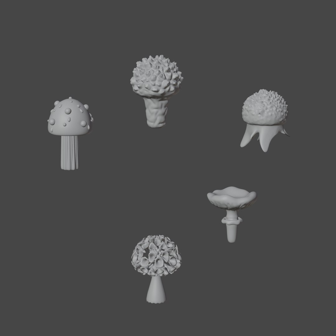 3D Luminous mushrooms model - TurboSquid 2052256
