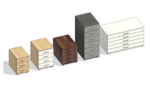 3D Office Desk Drawer Organizer Cabinet