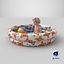 Baby Boy in an Inflatable Pool with Ball 3D model
