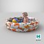 Baby Boy in an Inflatable Pool with Ball 3D model