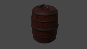 wooden barrel 3D model