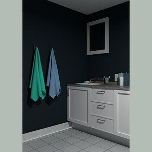 3d model bathroom room