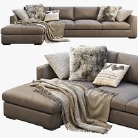 Modena Taper Arm Chaise Sectional Sofa