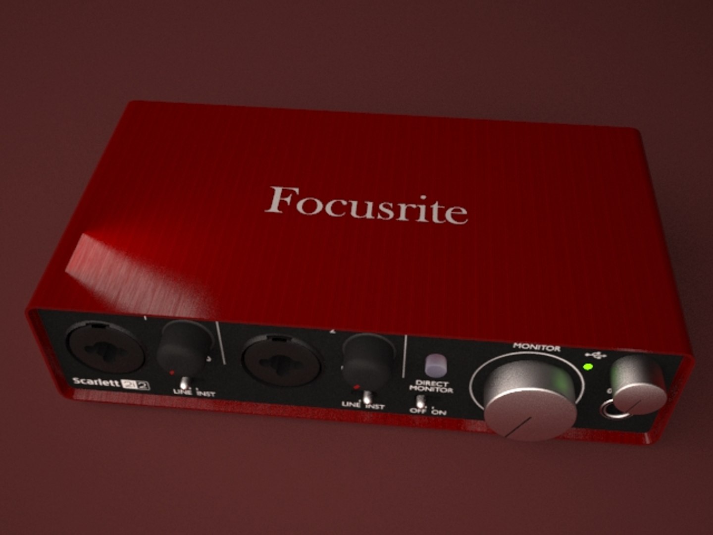 3d model hq focusrite scarlett 2i2