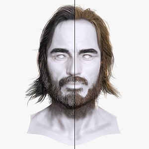 Survivor-Style Hair  Beard -Premium 3D Model