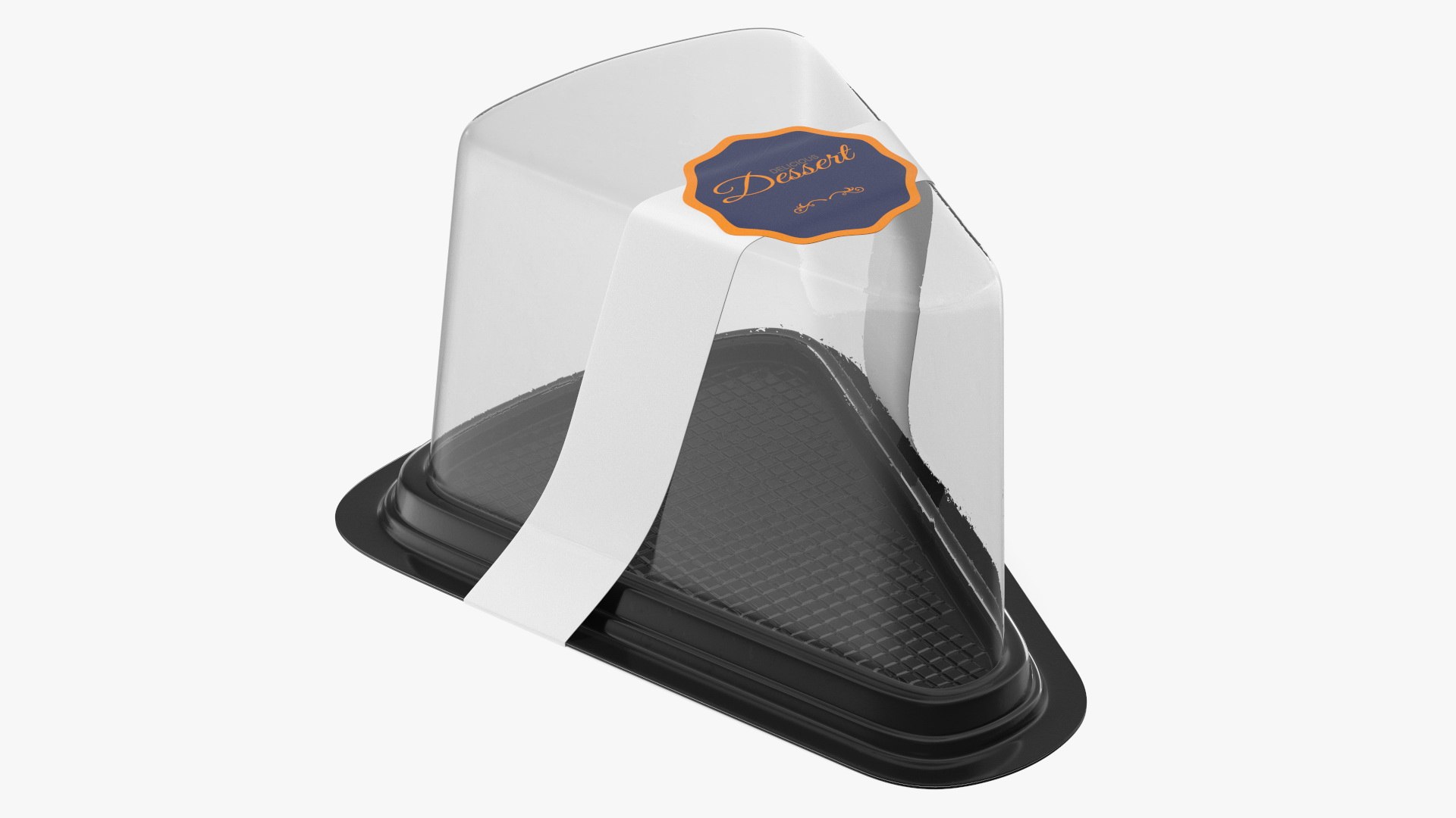Packing for Cake Piece Triangular Black 3D model preview