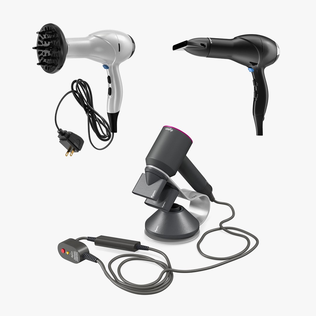 Hair Dryers Collection 3D model preview