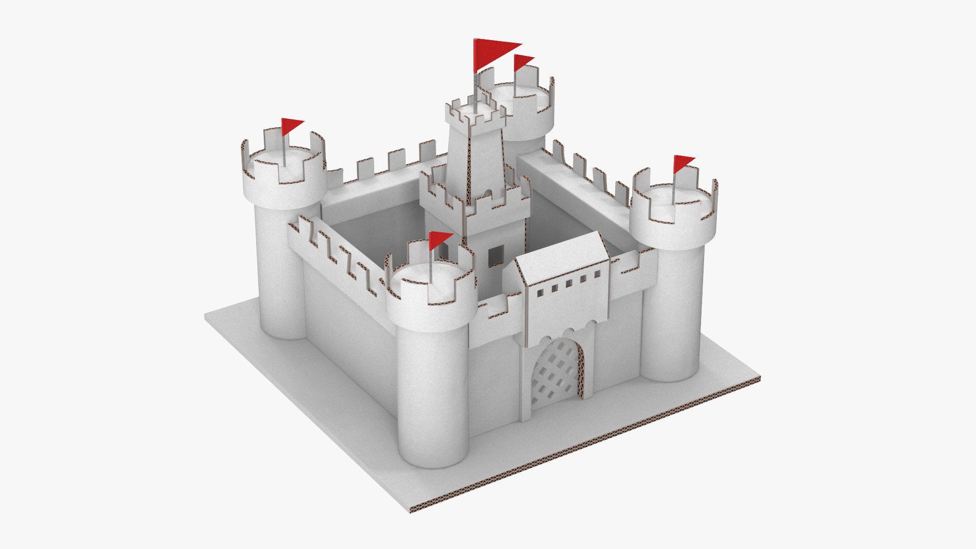 DIY Cardboard Castle White 3D model preview