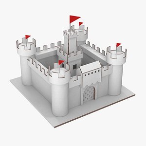 3D model DIY Cardboard Castle White