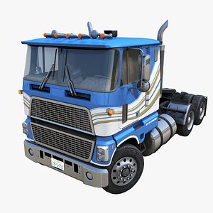 3D model Industrial cabover semitruck PBR