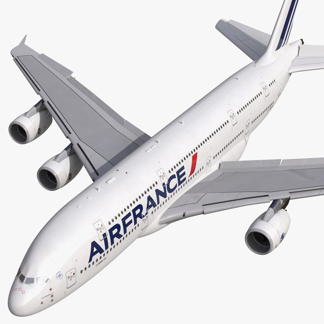 Airbus A380-900 Air France Rigged 3D Model 3D model preview