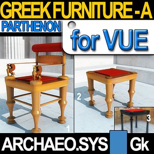 3d model of seats parthenon greek