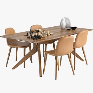 Cross Fixed Table Bacco Chair