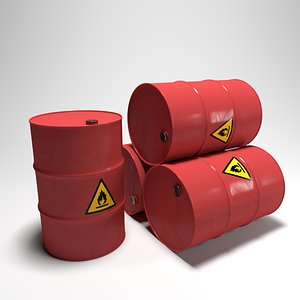 clean red barrel 3D model