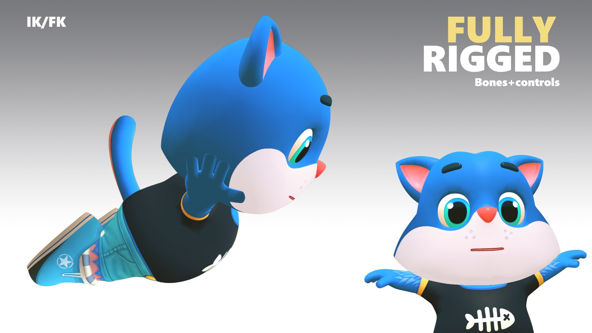 3D Model Cartoon Cat Animations Rig - TurboSquid 1502945