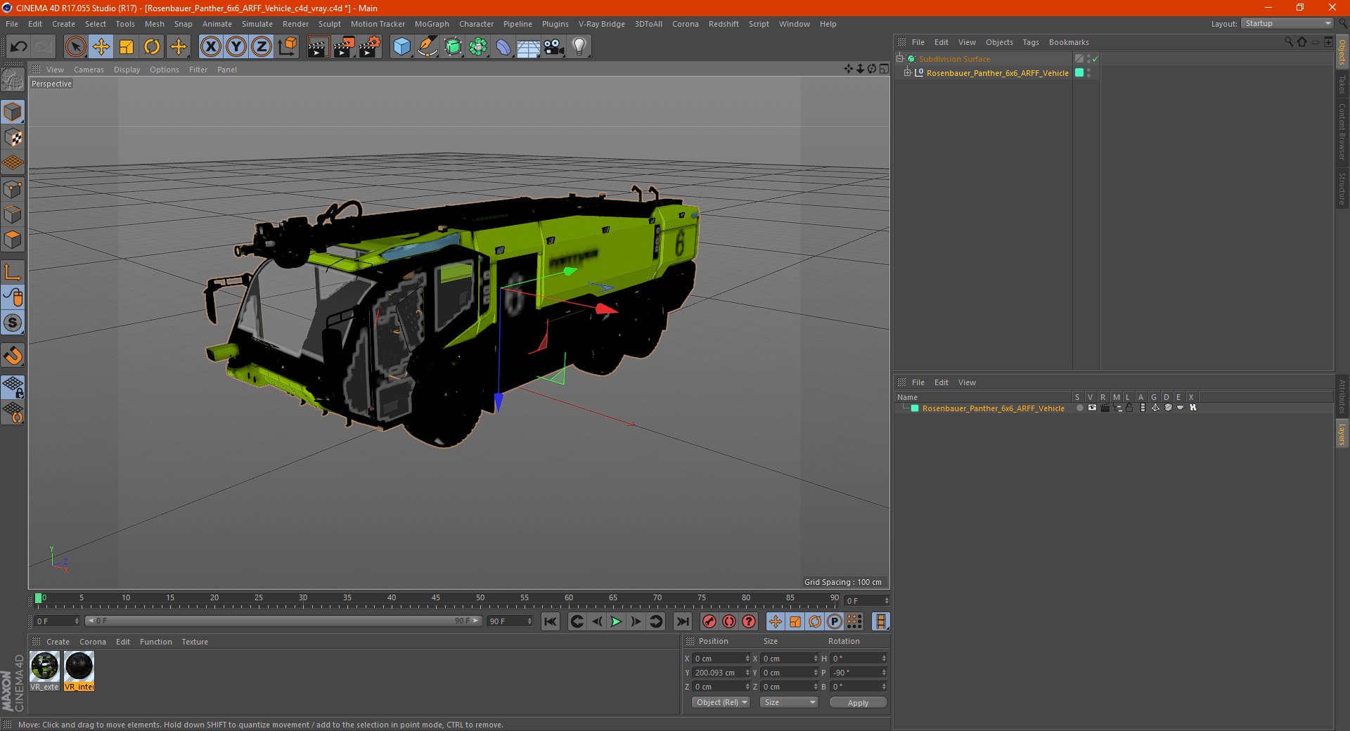 Rosenbauer Panther 6x6 ARFF Vehicle 3D model preview