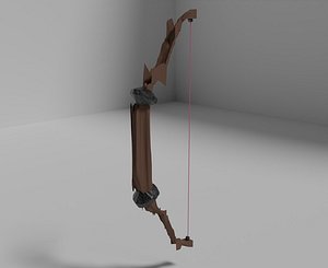 Wooden rough bow without arrows model