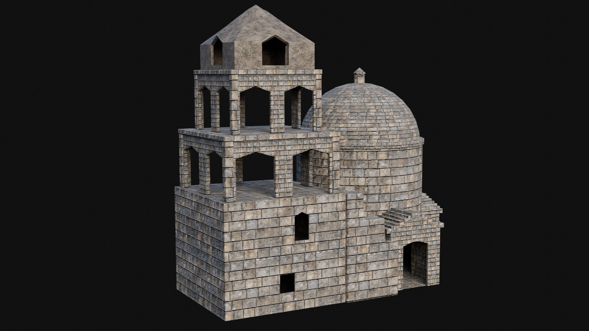 STONE BUILDING CONSTRUCTION HOUSE TEMPLE ANCIENT RUIN COLLECTION Model ...