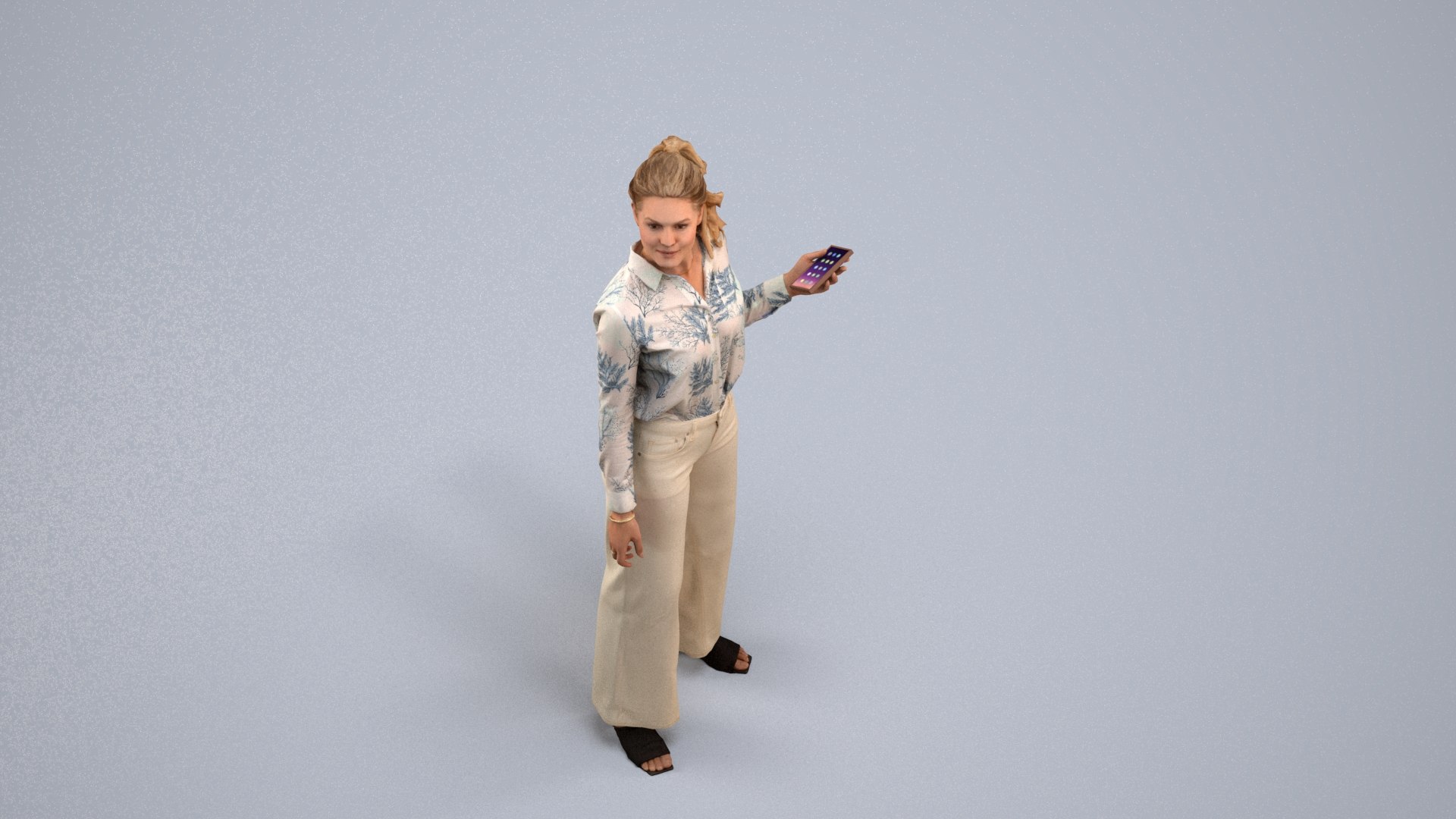 00404Mila005 - Adult Caucasian woman standing in public space with smartphone summer casual attire model https://p.turbosquid.com/ts-thumb/GH/7eyOvi/gq/00404_mila005_state2_frame_0005/jpg/1773153484/1920x1080/fit_q87/1bf16918a5d6bae9936b2784b11d864494fa01b0/00404_mila005_state2_frame_0005.jpg