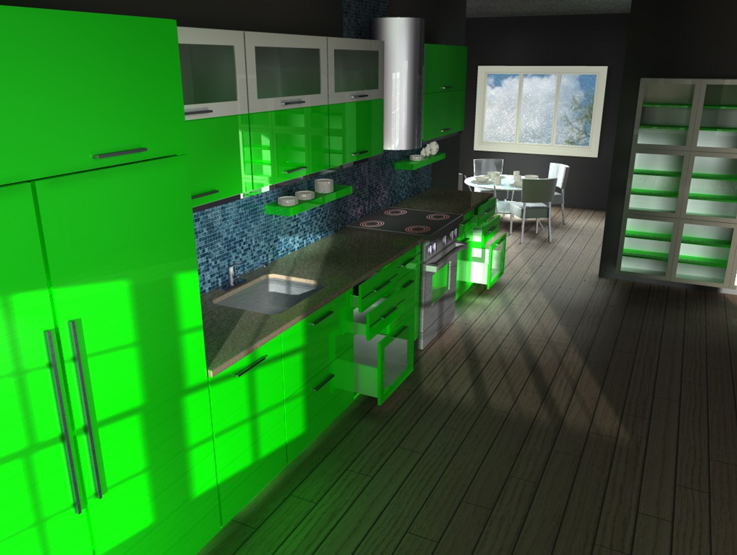 3d Kitchen Cabinets Library Modern Model