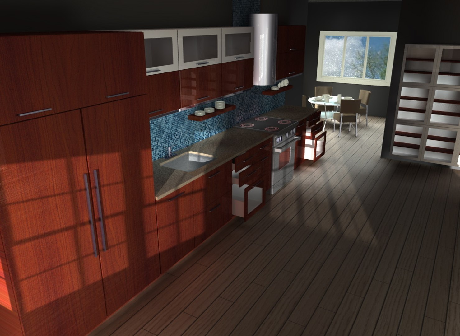 3d Kitchen Cabinets Library Modern Model