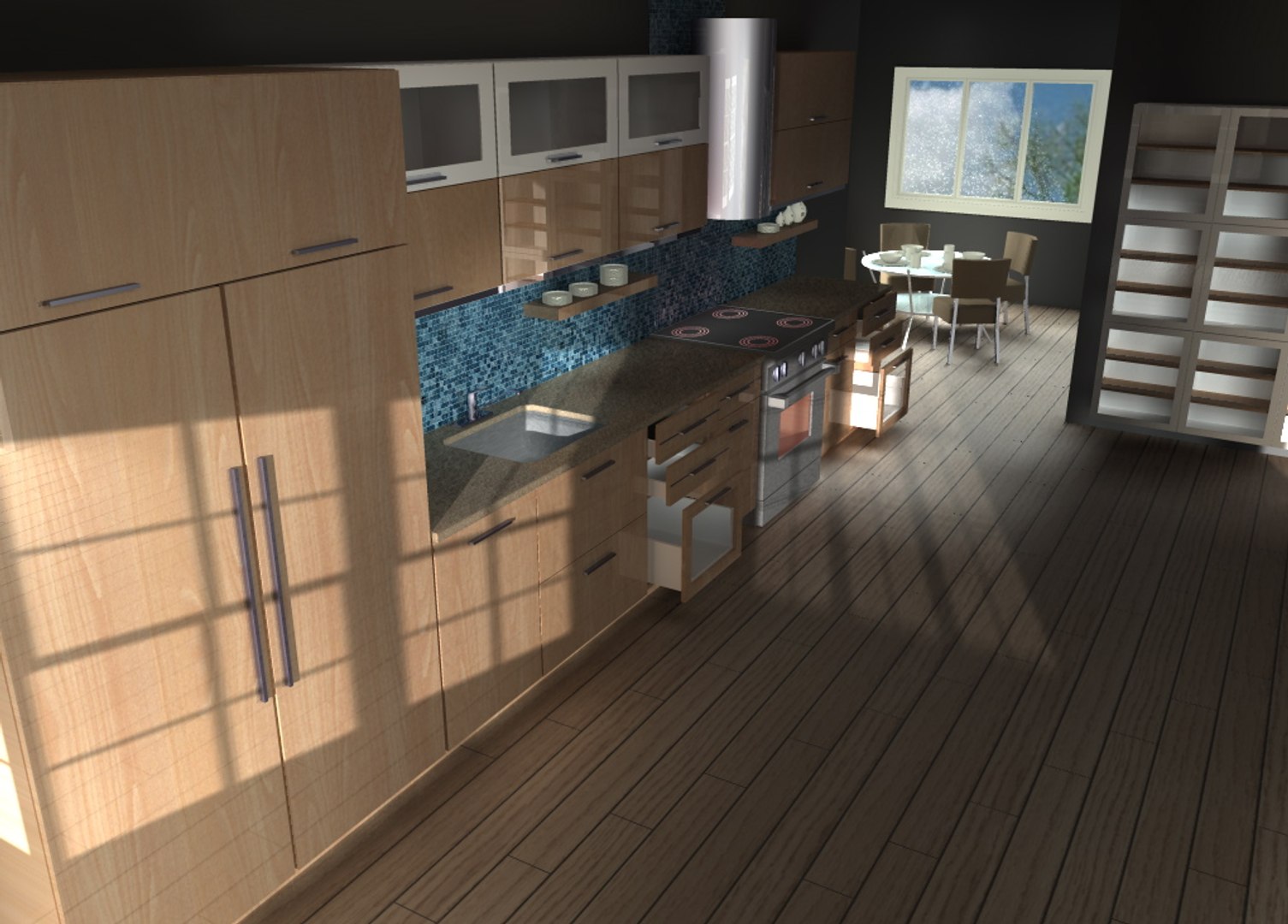 3d Kitchen Cabinets Library Modern Model