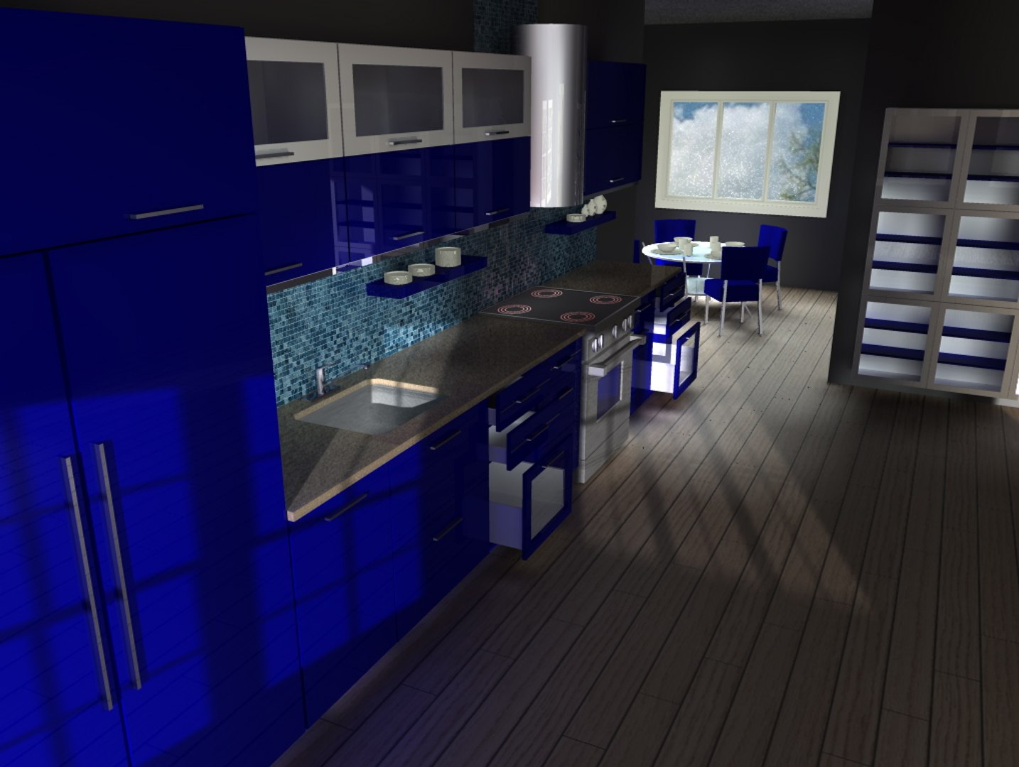 3d Kitchen Cabinets Library Modern Model