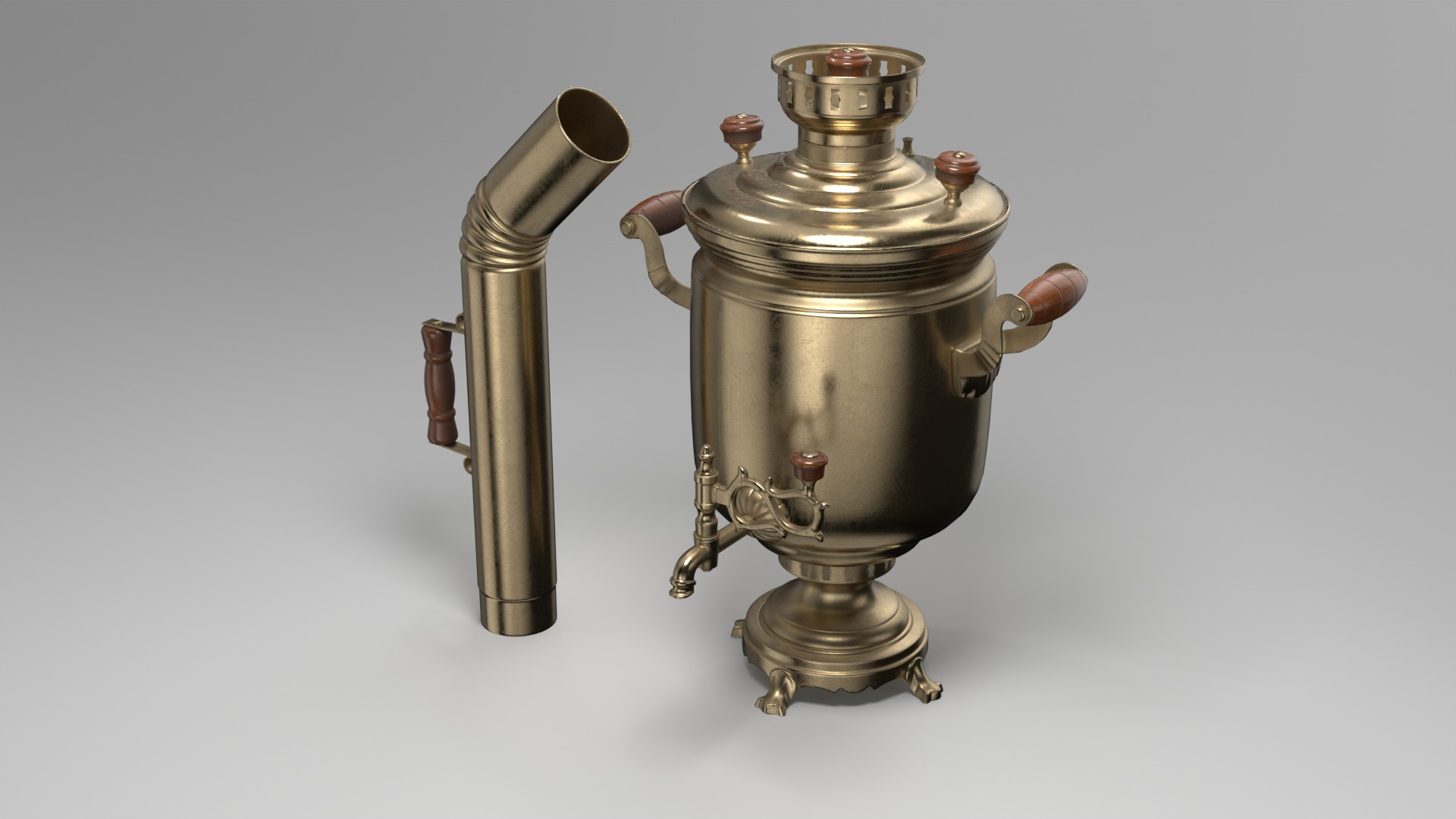 Samovar Brass GameReady PBR Model - TurboSquid 2238859