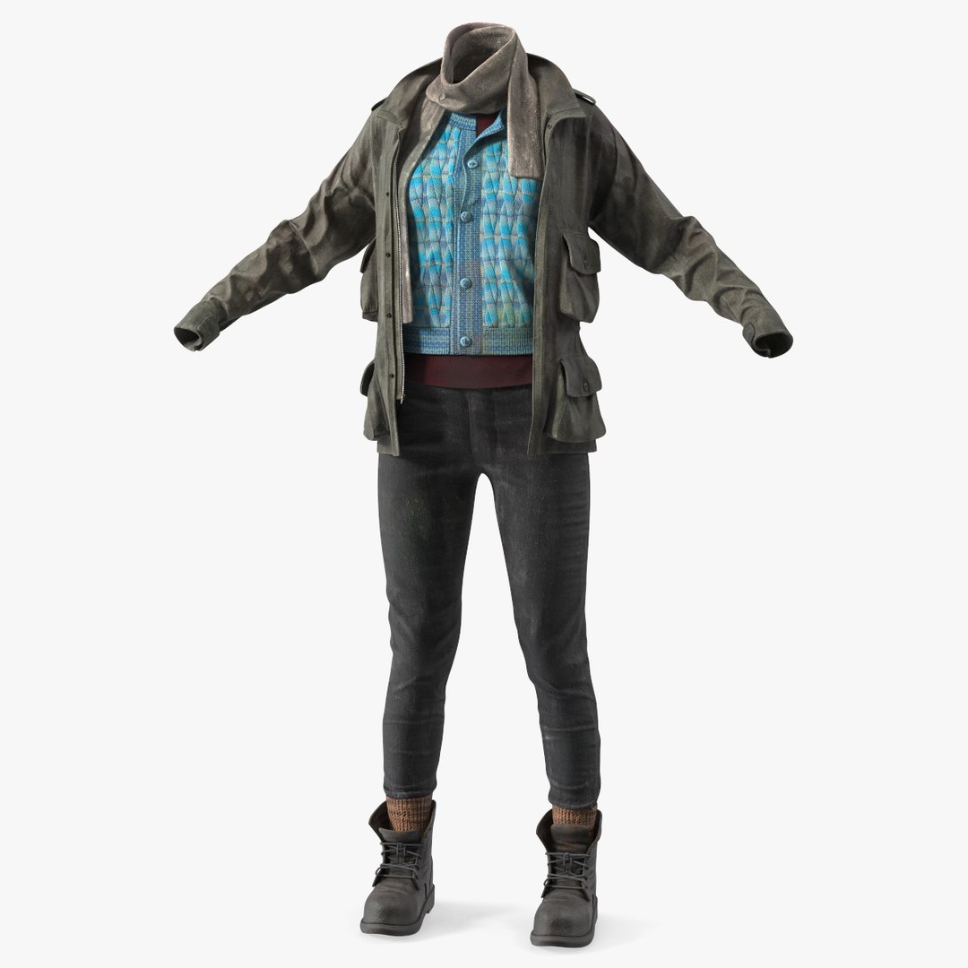 Clothes of a Homeless Woman 3D model preview