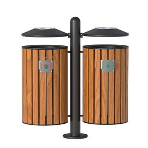 Outdoor Trash Bins 01 3D model