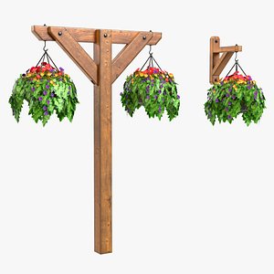 hanging potted plants 3D model
