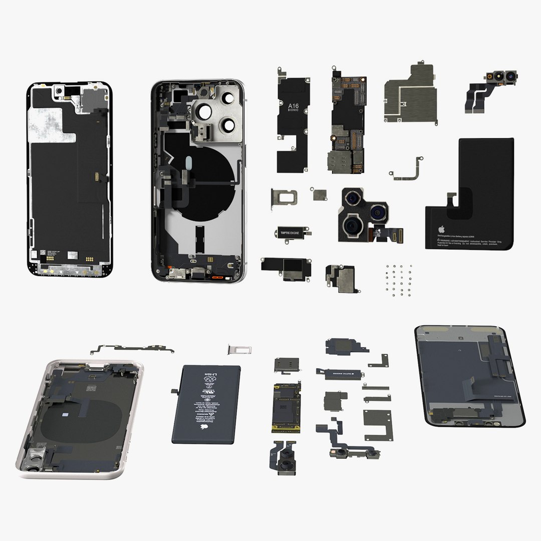 iPhone 14 Pro and iPhone 11Fully Disassembled Collection 3D model preview