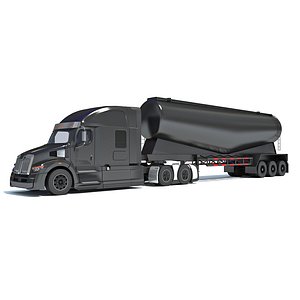 3D Truck with Tank Trailer