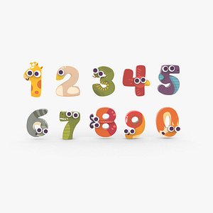 Cartoon Number Animal v001