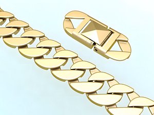 3D model Cuban Link Bracelet for Men  - Hip Hop Jewelry - Stylish Mens Bracelet