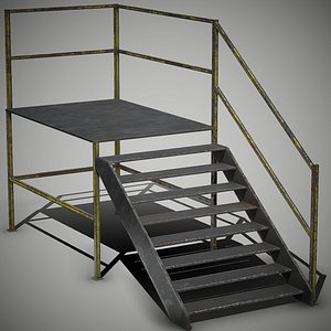 Metal Stairs PBR Game Ready model