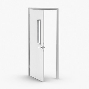 3D commercial-doors---door-2-ajar model