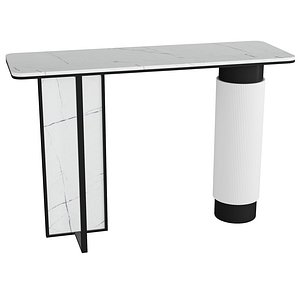 3D Modern Gold Entryway Console Table Stone Top model