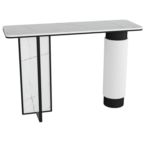 3D Modern Gold Entryway Console Table Stone Top model