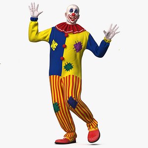 3D bald clown rigged