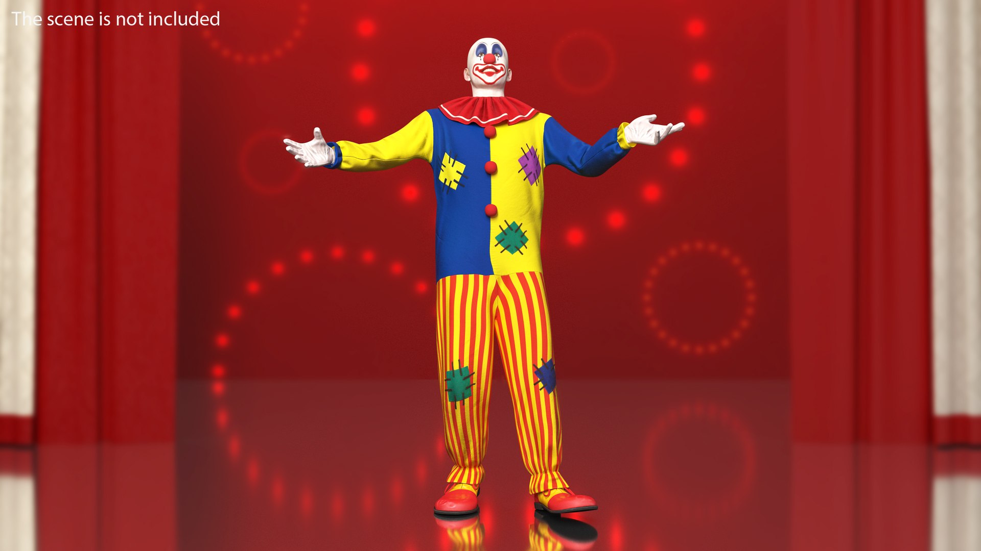 Bald Clown Rigged for Cinema 4D 3D model preview