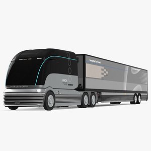 Hyundai HDC-6 Hydrogen Tractor and Trailer Rigged 3D model