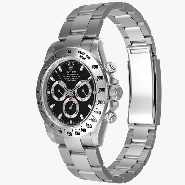 realistic rolex daytona steel 3d max