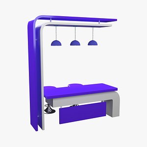 Booth Design Blue and White Acrylic with LED Lighting and Two Chairs model