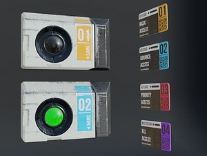 sci-fi keycard scanner 3D model