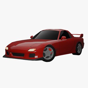 3D Stylized Lowpoly Mazda RX7 - Game Ready model