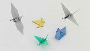 3D Origami Birds model