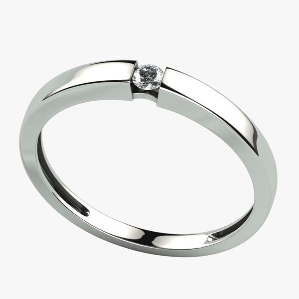 modelo 3d Single Diamond Fashion Gold Ring - TurboSquid 1885790