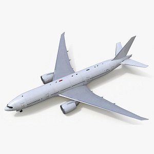 Boeing 777-200 Passenger Aircraft Rigged for Cinema 4D