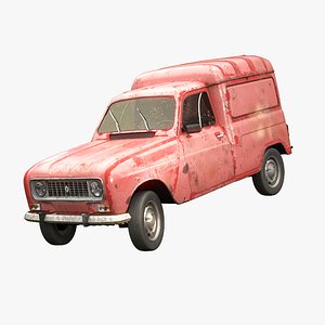 3D Renault 4 Van Rusted model